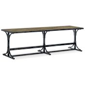 Hooker Furniture Von Rosenberg 66" Wide Rustic Ranch Industrial Bed Bench from La Grange Washed Medium