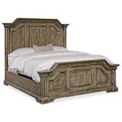 Hooker Furniture Bradshaw Rustic Texas Country Grand Scale King Panel Bed from La Grange Washed Medium