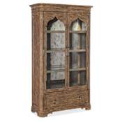 Hooker Furniture Americana 48" Wide 1 Drawer Oak Display Cabinet Honey / Antique Bronze