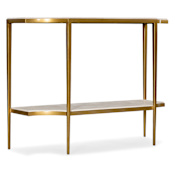 Hooker Furniture Commerce and Market 42" Wide Travertine Top Metal Console Table Gold / White Travertine