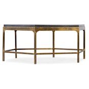 Hooker Furniture Commerce and Market 39" Wide Iron and Mango Wood Coffee Table Dark Wood / Gold