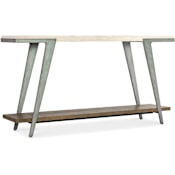 Hooker Furniture Boomerang 14" Wide Marble Top Metal and Oak Console Table Medium Wood