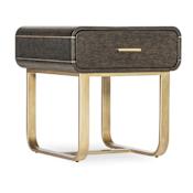 Hooker Furniture Commerce and Market 26" Square Metal and Oak Table Dark Wood / Gold