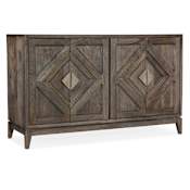 Hooker Furniture Commerce and Market 56" Wide 4 Door Mango Wood Accent Cabinet Medium Wood / Pewter