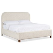 Hooker Furniture Commerce and Market Bridget 83" Wide California King Upholstered Bed Matera Pearl / Dark Wood