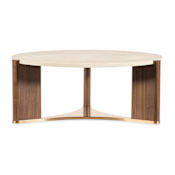 Hooker Furniture Eleana 44" Diameter Marble and Wood Veneer Table Light Caramel / Sunlight Bronze / Beige