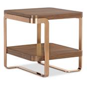 Hooker Furniture Eleana 24" Wide Metal and Wood Veneer Table Light Caramel / Sunlight Bronze