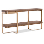 Hooker Furniture Eleana 72" Wide Metal and Wood Veneer Table Light Caramel / Sunlight Bronze
