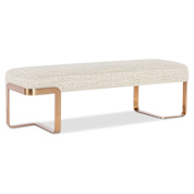 Hooker Furniture Eleana 59" Wide Bench Sunlight Bronze / Hanalei Oat