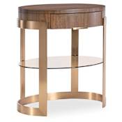 Hooker Furniture Eleana 29" Diameter Oval Nightstand Light Caramel / Sunlight Bronze