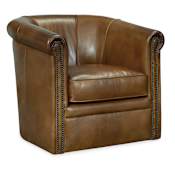 Hooker Furniture Axton 32" Wide Leather Upholstered Arm Chair Checkmate Pawn