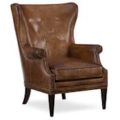 Hooker Furniture Maya 30" Wide Leather Accent Chair with Nailhead Trim Checkmate Pawn