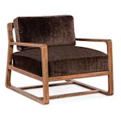 Hooker Furniture Moraine 31" Wide Wood Accent Chair Vintage Natural / Marcella Chocolate