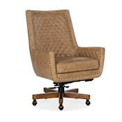 Hooker Furniture Kent 29" Wide Leather Executive Swivel Office Chair Medium / Venerando Bisque