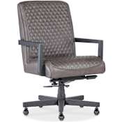 Hooker Furniture Shadow 29" Wide Leather Office Chair Ankur Dark Brown / Dark Wood