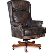 Hooker Furniture Tucker 29" Wide Executive Leather Swivel Tilt Office Chair Old Saddle