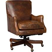 Hooker Furniture Adjustable Height Leather Office Chair from the Barker Collection Natchez Brown
