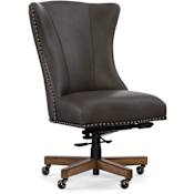 Hooker Furniture Adjustable Height Leather Office Chair from the Lynn Collection Caruso Gray