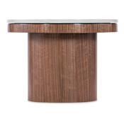 Hooker Furniture Vana 22" Diameter Marble Top End Table Medium Walnut / Marble