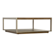 Hooker Furniture Hammon 42" Wide Square Metal, White Oak Coffee Table Medium Oak / Champagne