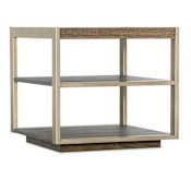 Hooker Furniture Hammon 24" Wide Metal, White Oak End Table Medium Oak / Champagne
