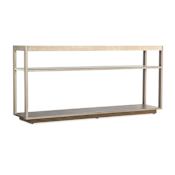 Hooker Furniture Hammon 64" Wide Marble Top Metal, White Oak Console Table Medium Oak / Champagne / Marble
