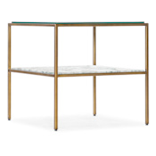Hooker Furniture Cashel 24" Wide Marble Top Stainless Steel, Tempered Glass End Table Marble / White / Gray / Gold