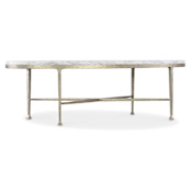 Hooker Furniture Jules 54" Wide Marble Top Iron Coffee Table Marble / White / Gray / Gold