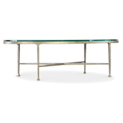 Hooker Furniture Cora 54" Wide Glass Top Iron Coffee Table Champagne / Silver /Gold