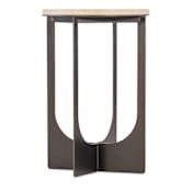 Hooker Furniture Lynx 16" Diameter Marble Top Metal Accent Table Dark Bronze