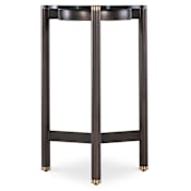 Hooker Furniture Grayson 16" Diameter Glass Top Metal Accent Table Black Metal
