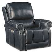 Hooker Furniture Eisley 39" Wide Leather Club Power Recliner with Adjustable Lumbar Sorrento Night Seas