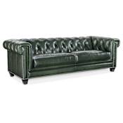Hooker Furniture Charleston 96" Wide Leather Sofa with Button Tufted Back and Arms Chesterfield