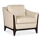 Hooker Furniture Sophia 34" Wide Leather Accent Chair Stonewash / Caviar