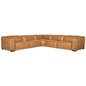 Hooker Furniture Fresco 135" Wide Leather Sofa Zen Caramel