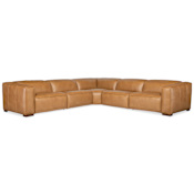 Hooker Furniture Fresco 134" Wide Leather Sofa Zen Caramel