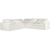 Hooker Furniture Barefoot 125" Wide Wood and Fabric Sofa with Plush Fabric Yakety Yak Natural