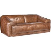 Hooker Furniture Fleetwood 94" Wide Leather Sofa with Wide Arms Taupe