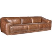Hooker Furniture Fleetwood 110" Wide Leather Sofa with Sink-In Seating Taupe
