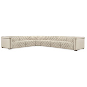 Hooker Furniture Savion 168" Wide Fabric and Leather Sofa Dark Wood / Aries Beach