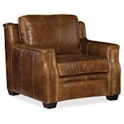 Hooker Furniture Yates 39-1/2" Wide Leather Accent Chair with Nailhead Trim Buckaroo Colt
