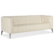 Hooker Furniture Nicolla 84" Wide Fabric and Leather Sofa Matte Black / Baldwin Natural