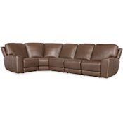 Hooker Furniture Torres 118" Wide Leather Sectional with Zero Gravity Power Recline Sorrento Mocha