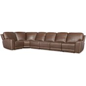Hooker Furniture Torres 146" Wide Leather Sectional with Zero Gravity Power Recline Sorrento Mocha