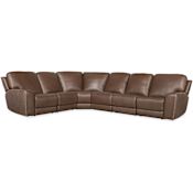 Hooker Furniture Torres 146" Wide Leather Sectional with Zero Gravity Power Recline Sorrento Mocha