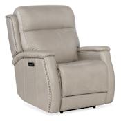 Hooker Furniture Rhea 34" Wide Leather Club Power Recliner with Power Headset Sahara Ash