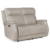 Hooker Furniture Rhea 56" Wide Leather Power Loveseat with USB Port Sahara Ash