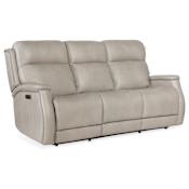 Hooker Furniture Rhea 78" Wide Leather Power Sofa with Power Headset Sahara Ash