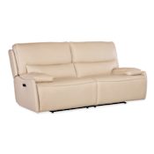 Hooker Furniture Kramer 87" Wide Leather Sofa Oslo Ivory
