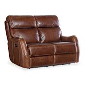 Hooker Furniture Harlan 56" Wide Leather Recliner Chair Carrington Walnut